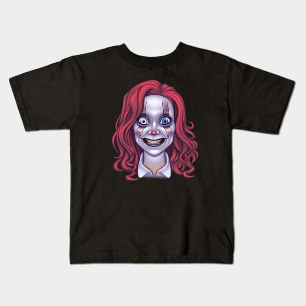 Crazy clown Kids T-Shirt by Reypaez